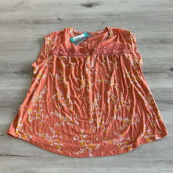 Daniel Rainn Taravel Crotchet Detail Knit Top Coral 2X STITCH FIX NWT - Picture 6 of 8